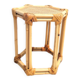 Small rattan side table pedestal table