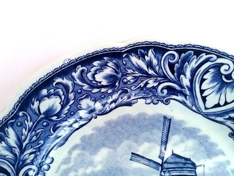 Decorative porcelain wall plate st. Delft at the mill