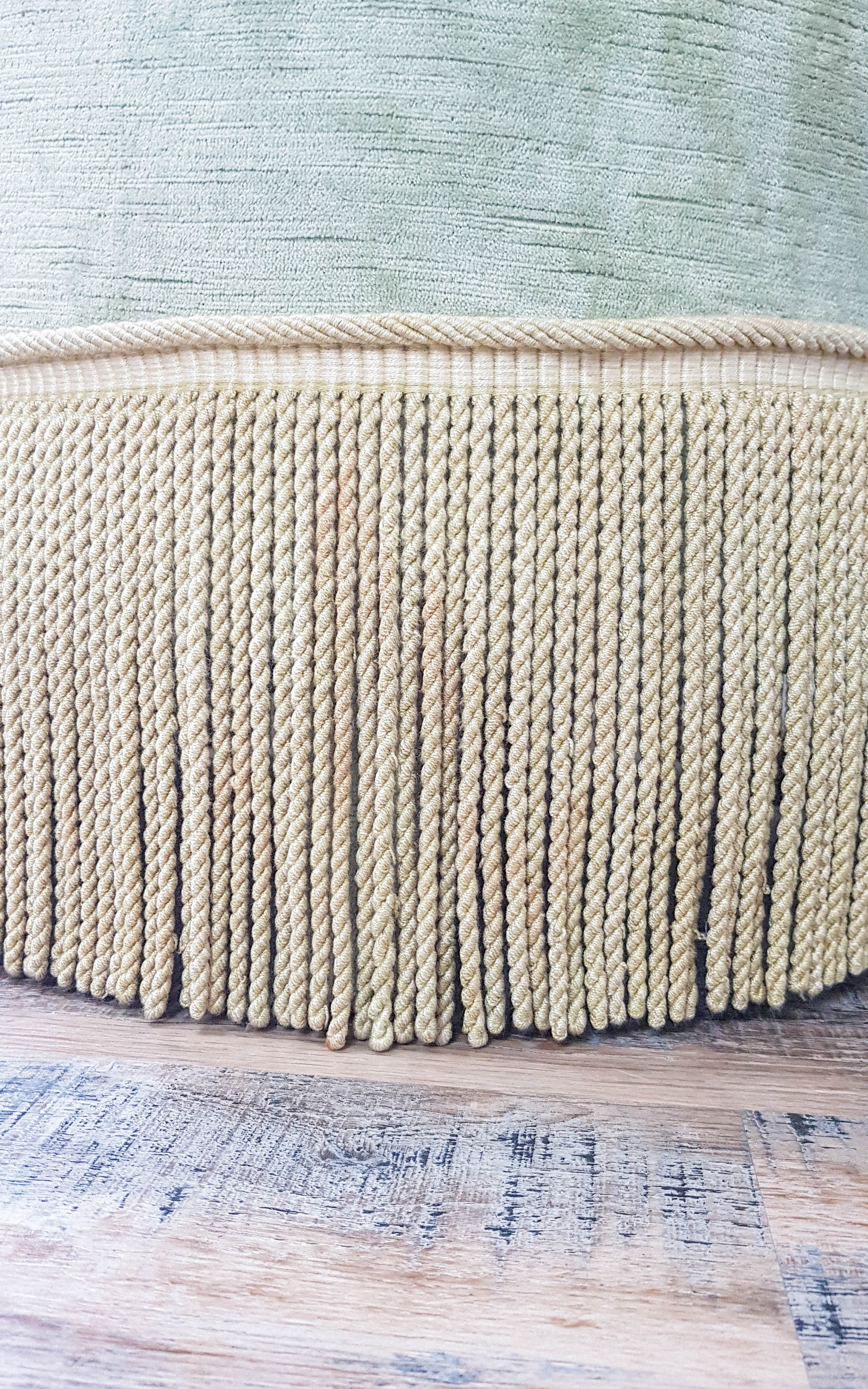 Vintage pistachio green velvet toad chair