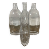 Series of 3 bubbled glass vases
