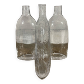 Series of 3 bubbled glass vases
