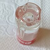 6 vintage red and white flower decorated liqueur glasses