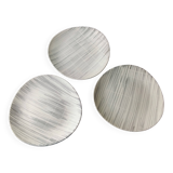 3 Niderviller ceramic dinner plates, Voile model