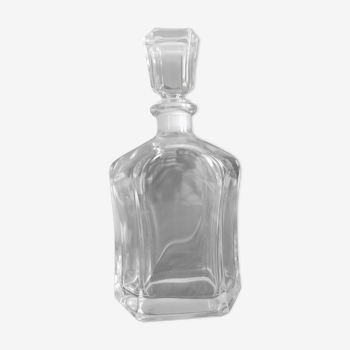 Carafe à whisky vintage en verre forme hexagonale galbée