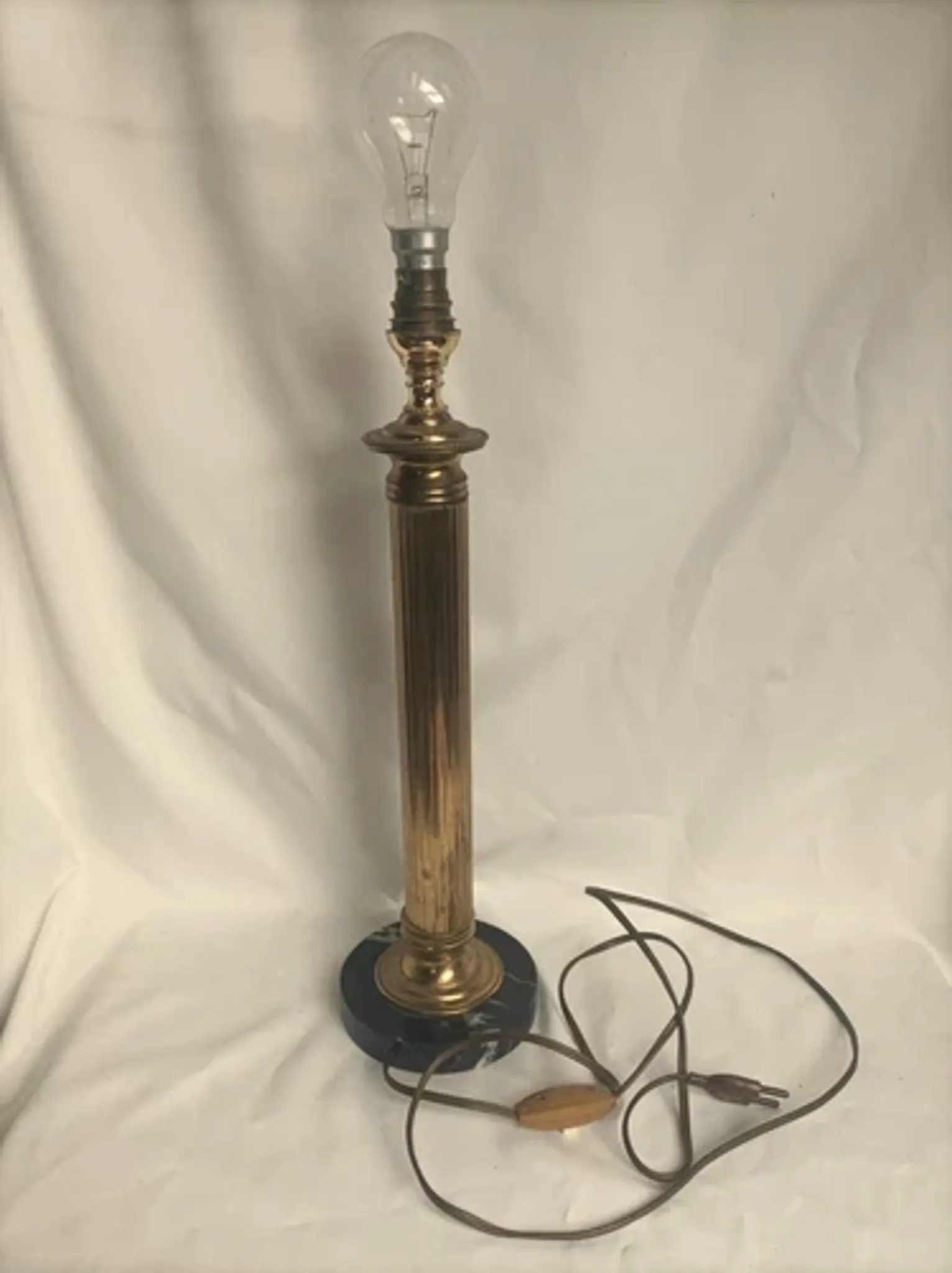 Lamp base in brass and marble - 1970s/1980s