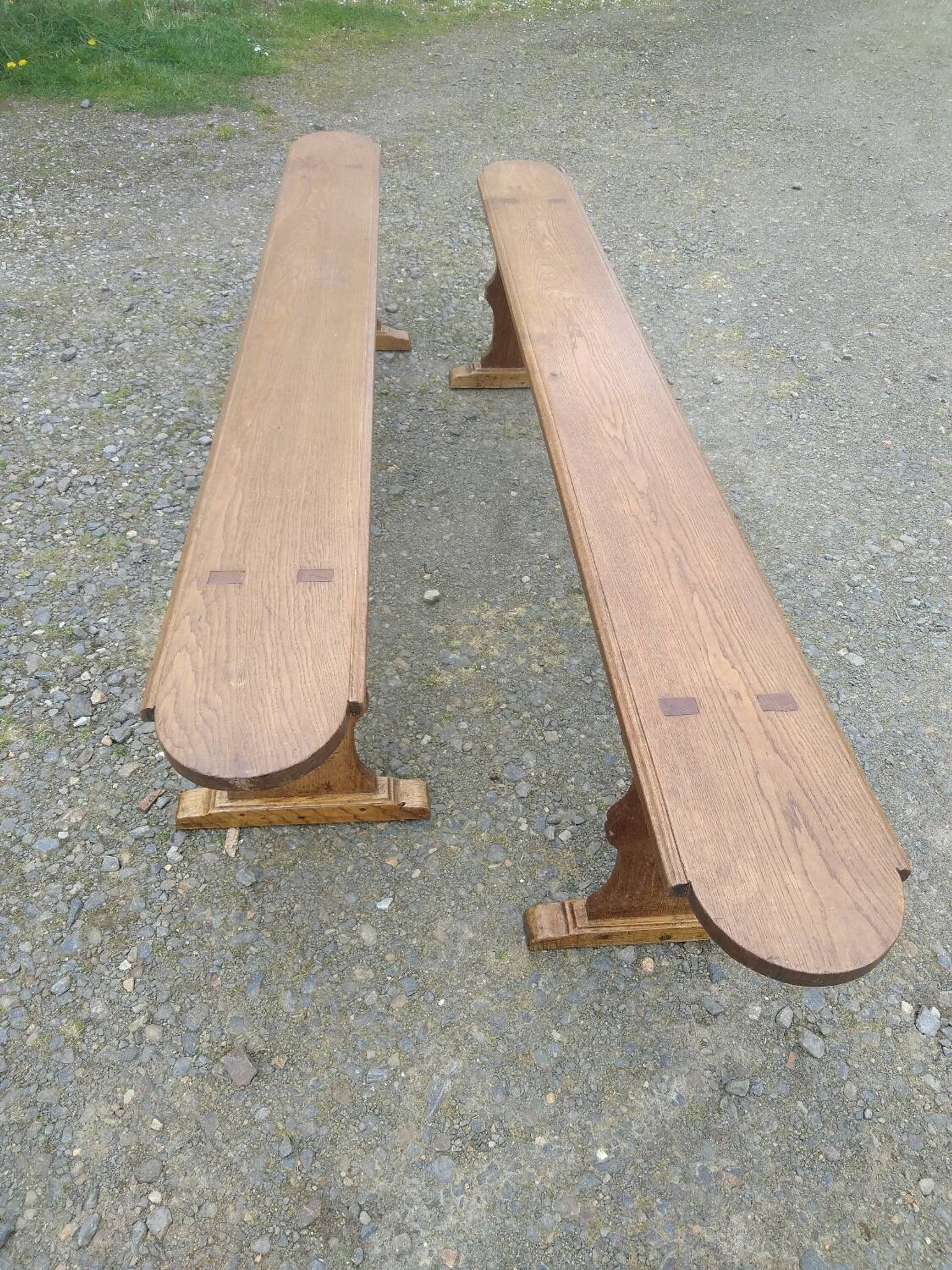 Pair of oak benches