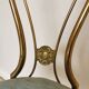 Vintage Paolo Buffa Brass Vanity Chair: Chiavari Style, Blue Fabric, 1950s