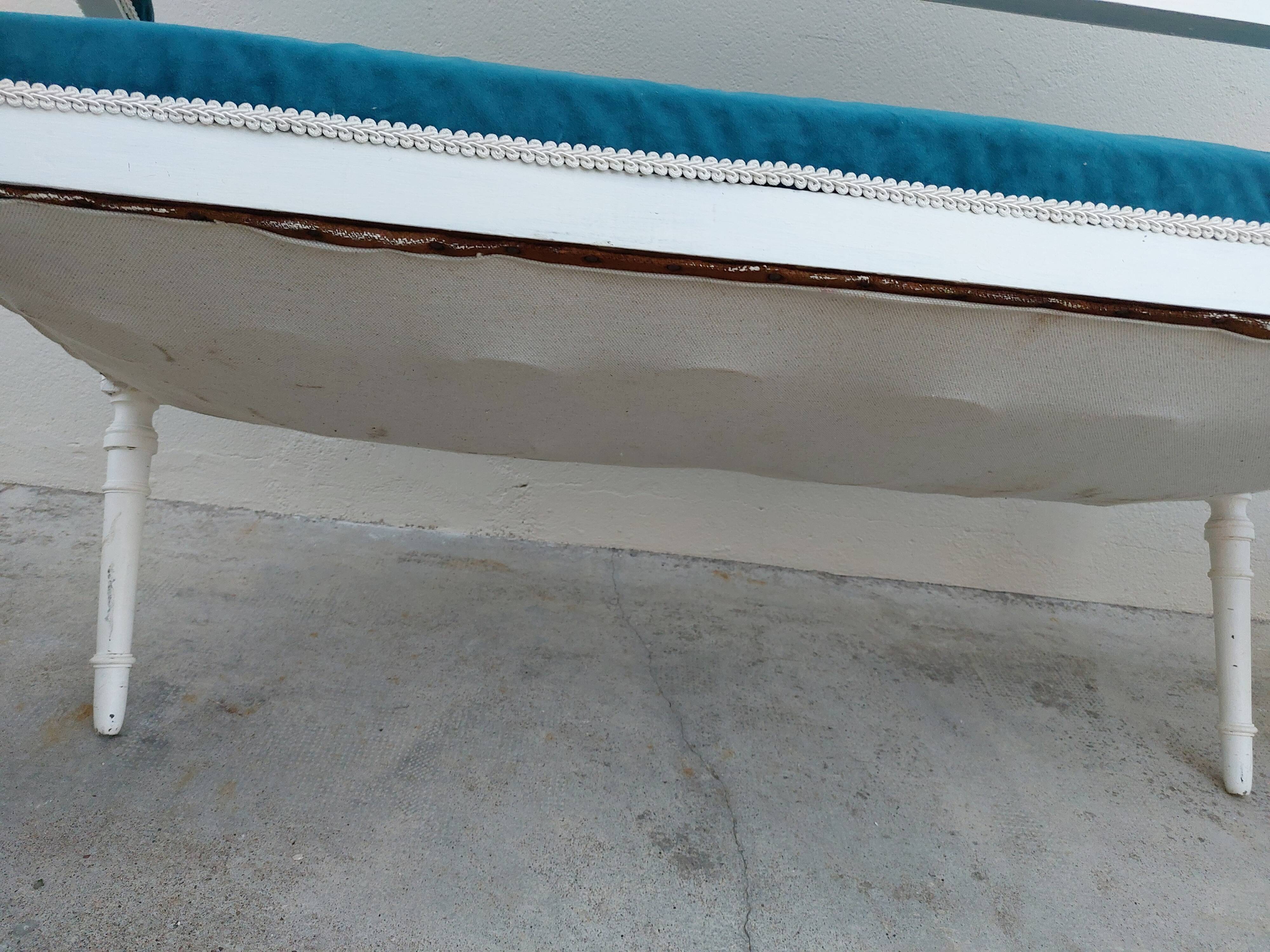 Louis XVI style living room set with bench and 2 armchairs