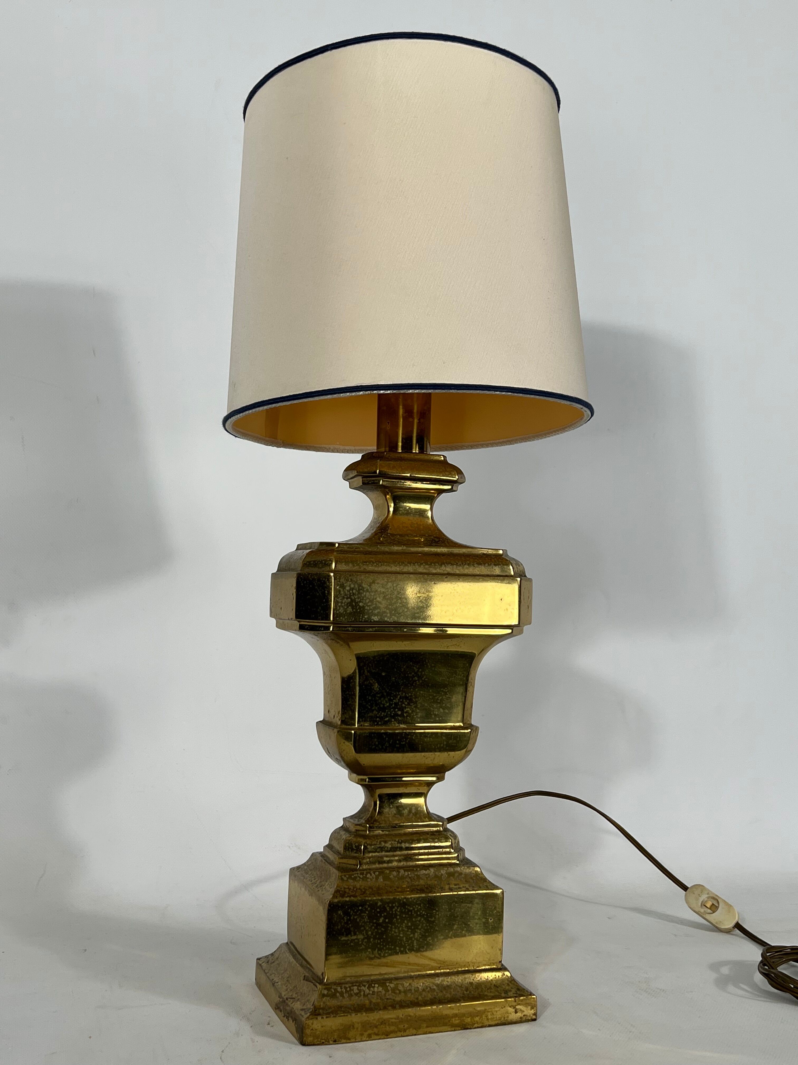 Vintage Large Italian Solid Brass table lamp from 50s