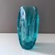Sklo Union Vase, Rudolf Schrötter, Rosice Bullit Lens, Turquoise, Vintage Interior