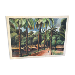 Tableau ancien forêt équatoriale