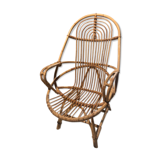 Vintage rattan armchair