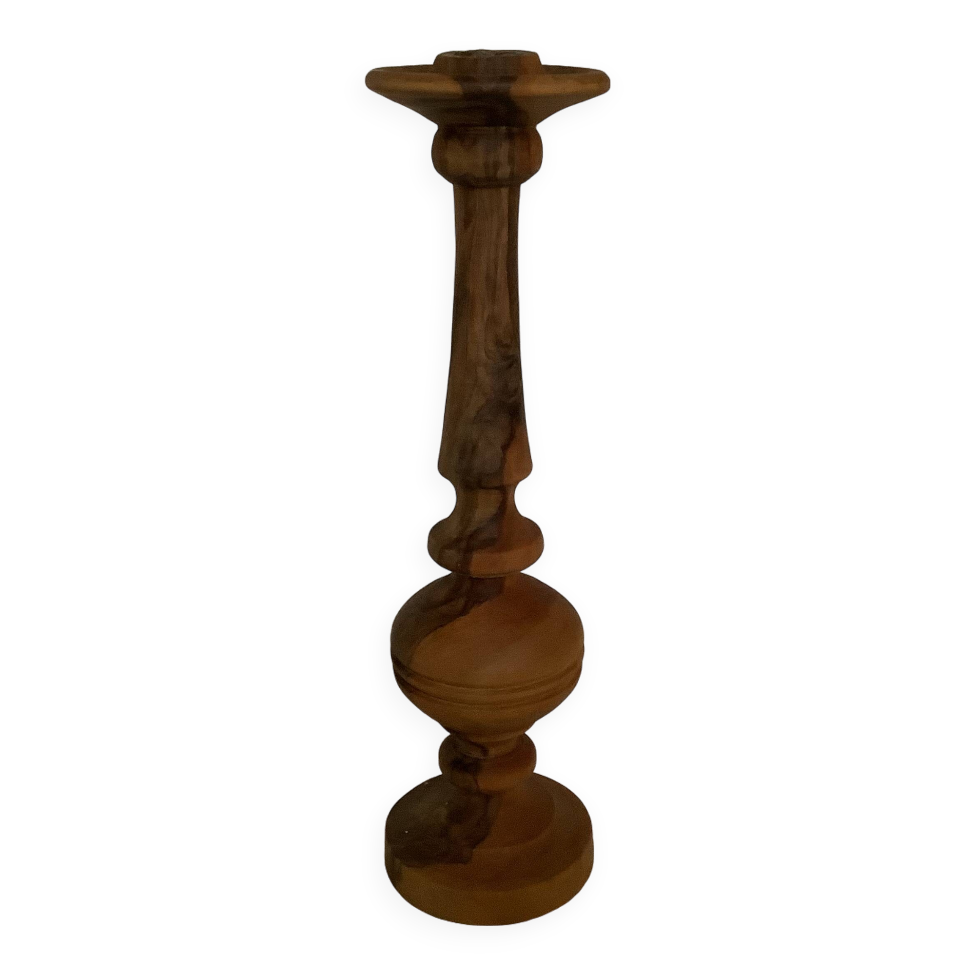 Large turned wooden candlestick