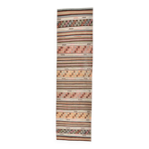 Tapis Kilim rayé vert et orange