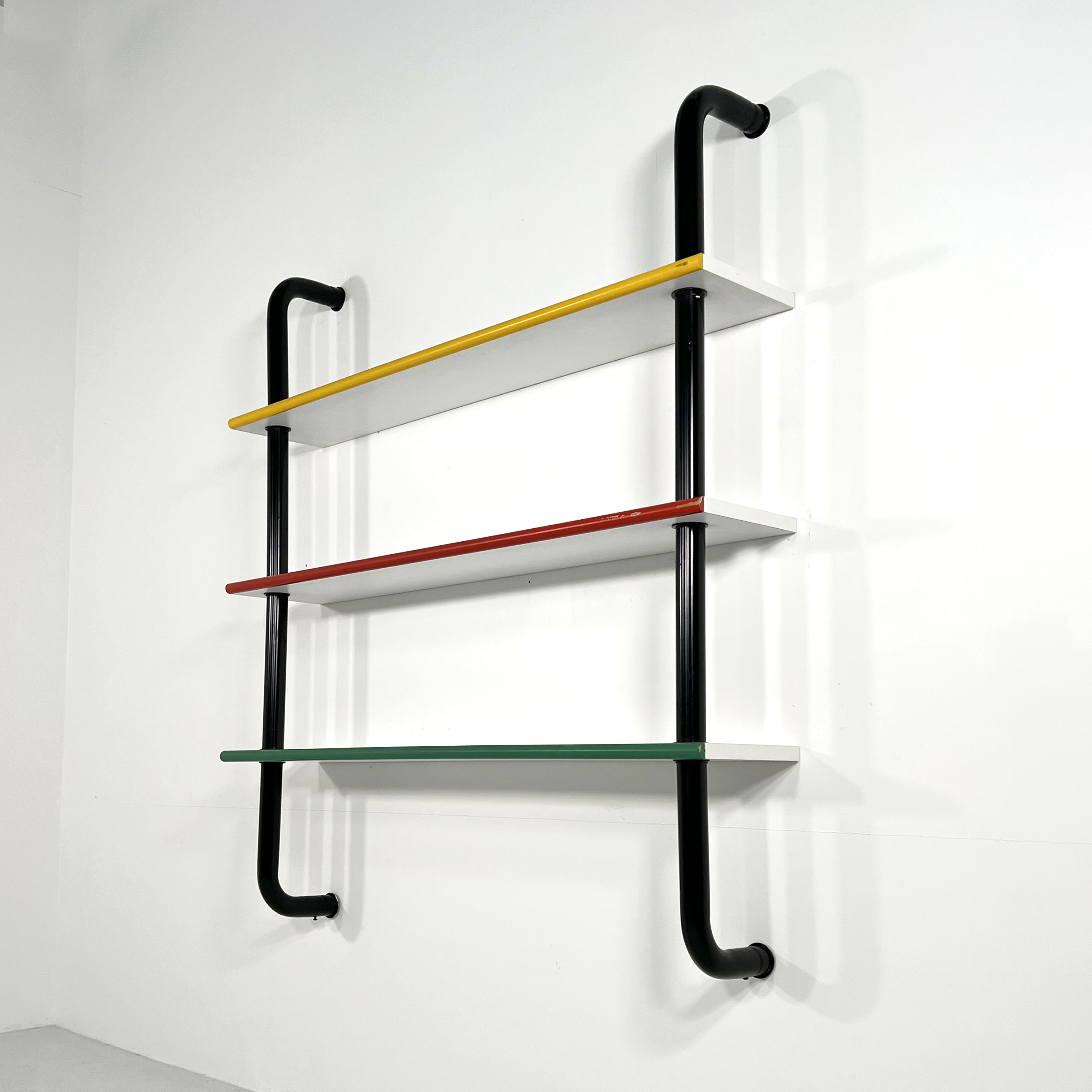 Multicolored tubular wall shelf, 1980