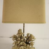 Lampe de table en corail et laiton, années 1970