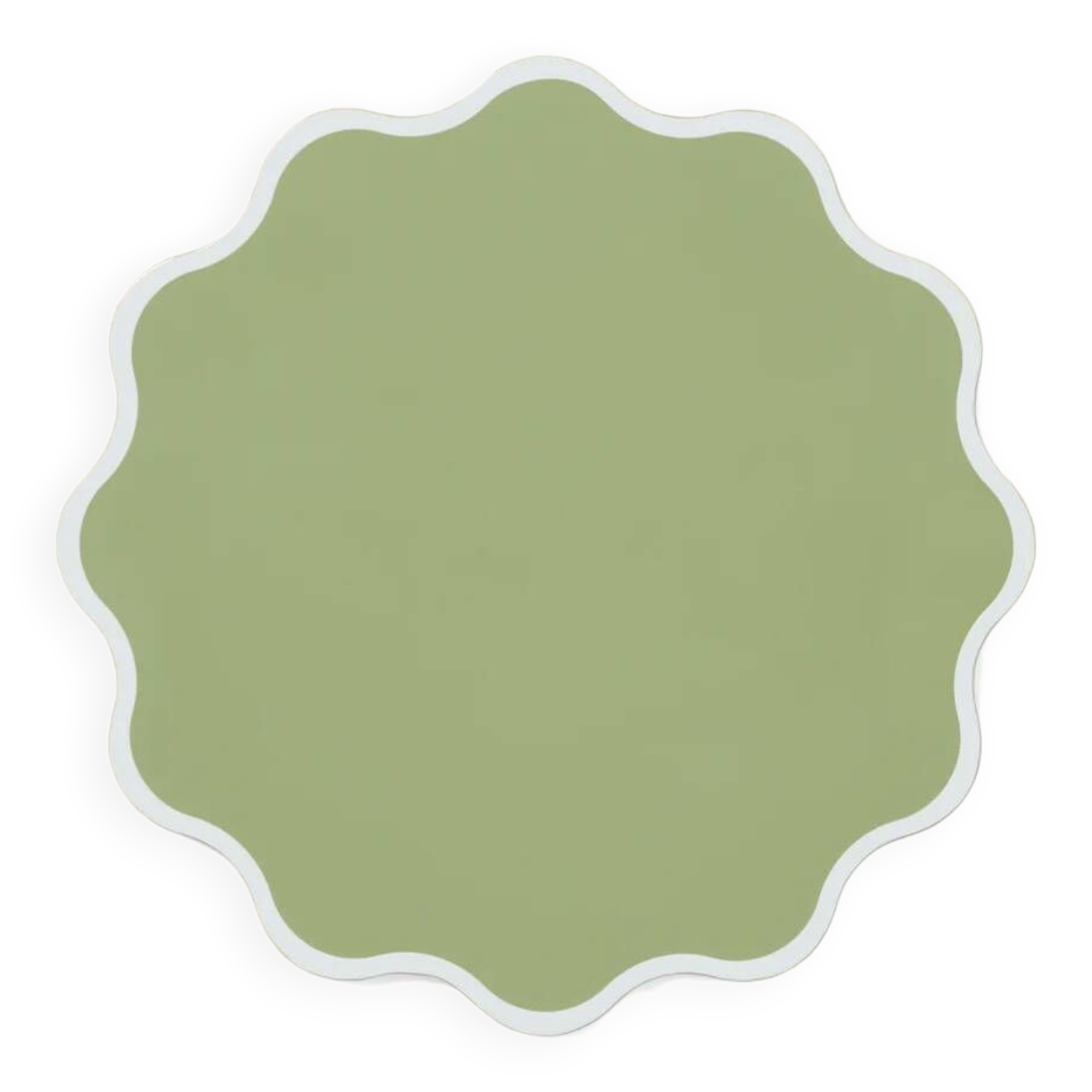White and green placemat
