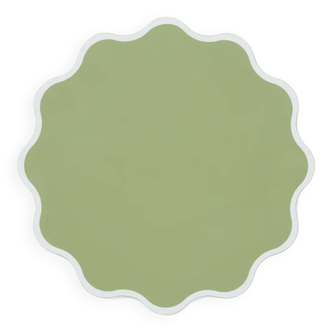 White and green placemat