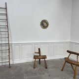 Pair of folk art wooden chairs