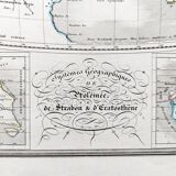 Ancient map of the geographical systems of Strabo's Ptolemy and Eratosthenes - 1836