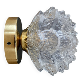 Vintage globe wall or ceiling light in molded glass in the shape of a flower