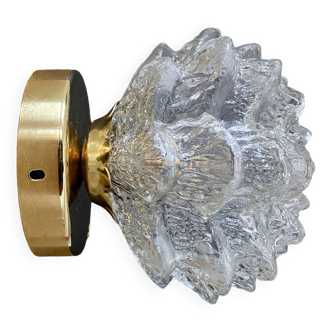 Vintage globe wall or ceiling light in molded glass in the shape of a flower