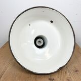 Industrial Green Enamel Factory Lamp with Cast Iron Top, 1960s