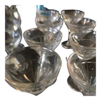 Product BHV Series of 8 glasses bistrot early twentieth century