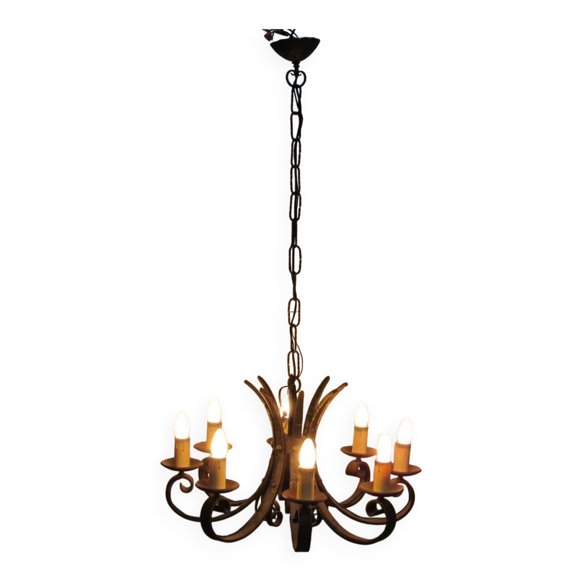 Lustre en fer forgé des années 1940
