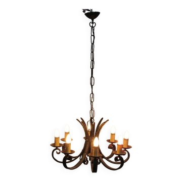 Lustre en fer forgé des années 1940