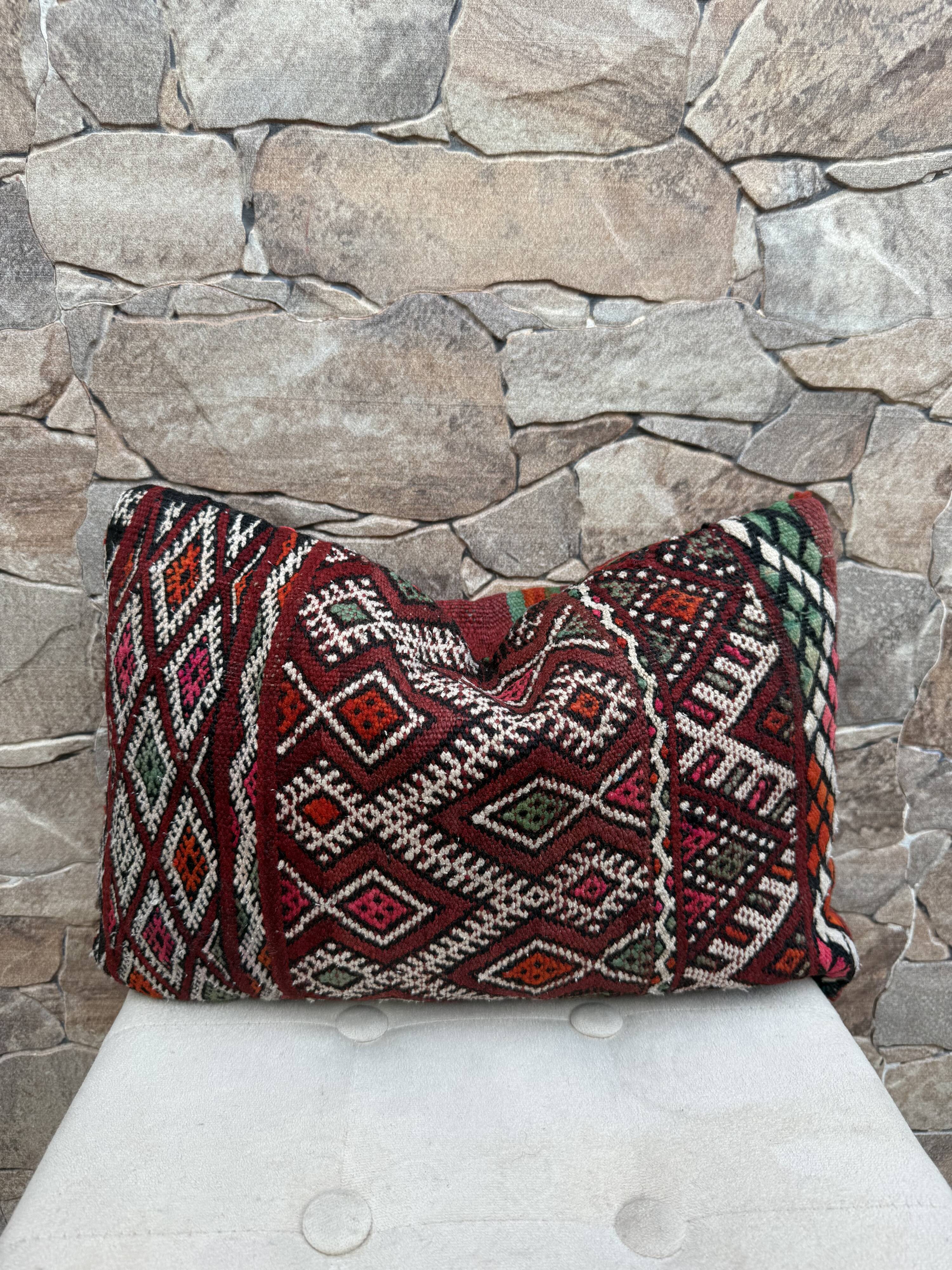 Moroccan pillowcase, Berber cushion cover, woven pillowcase