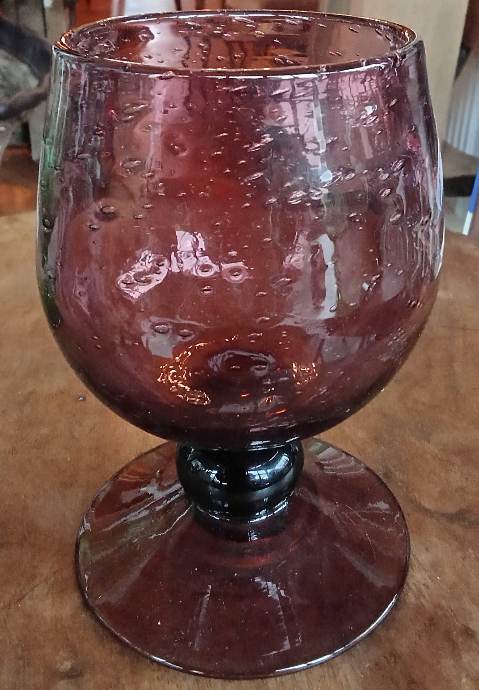 Set of 4 antique Biot stemmed glasses