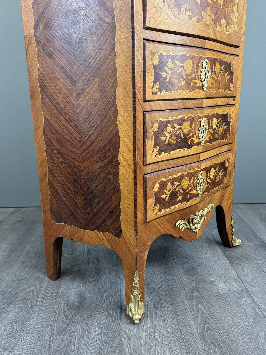 Louis XV marquetry secretary, Napoleon III period