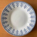 5 old GIEN earthenware soup plates