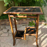 Antique bamboo side table