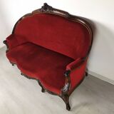 Red velvet bench