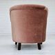Fauteuil danois des années 1960, velours d'ameublement rose saumon, pieds en frêne.
