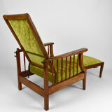 Morris armchair in beech and green velvet, United Kingdom, circa 1900