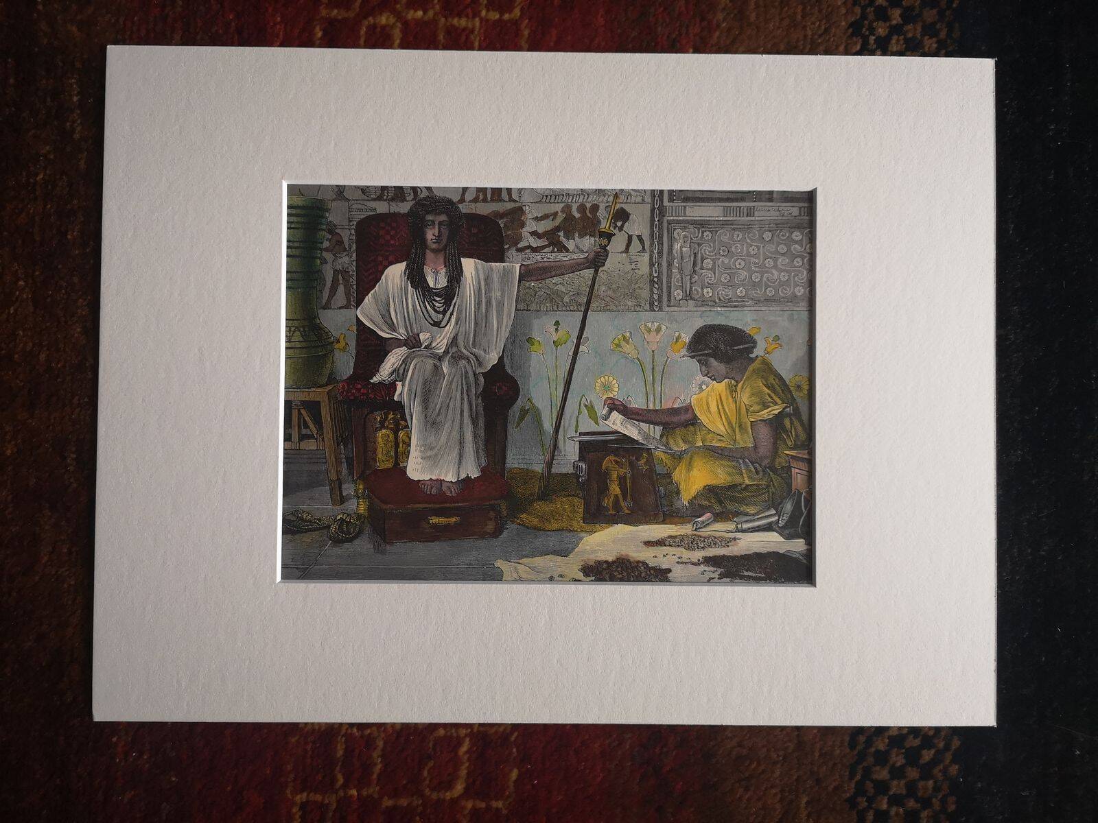 Old engraving scene of pharaohs - Late 19th century