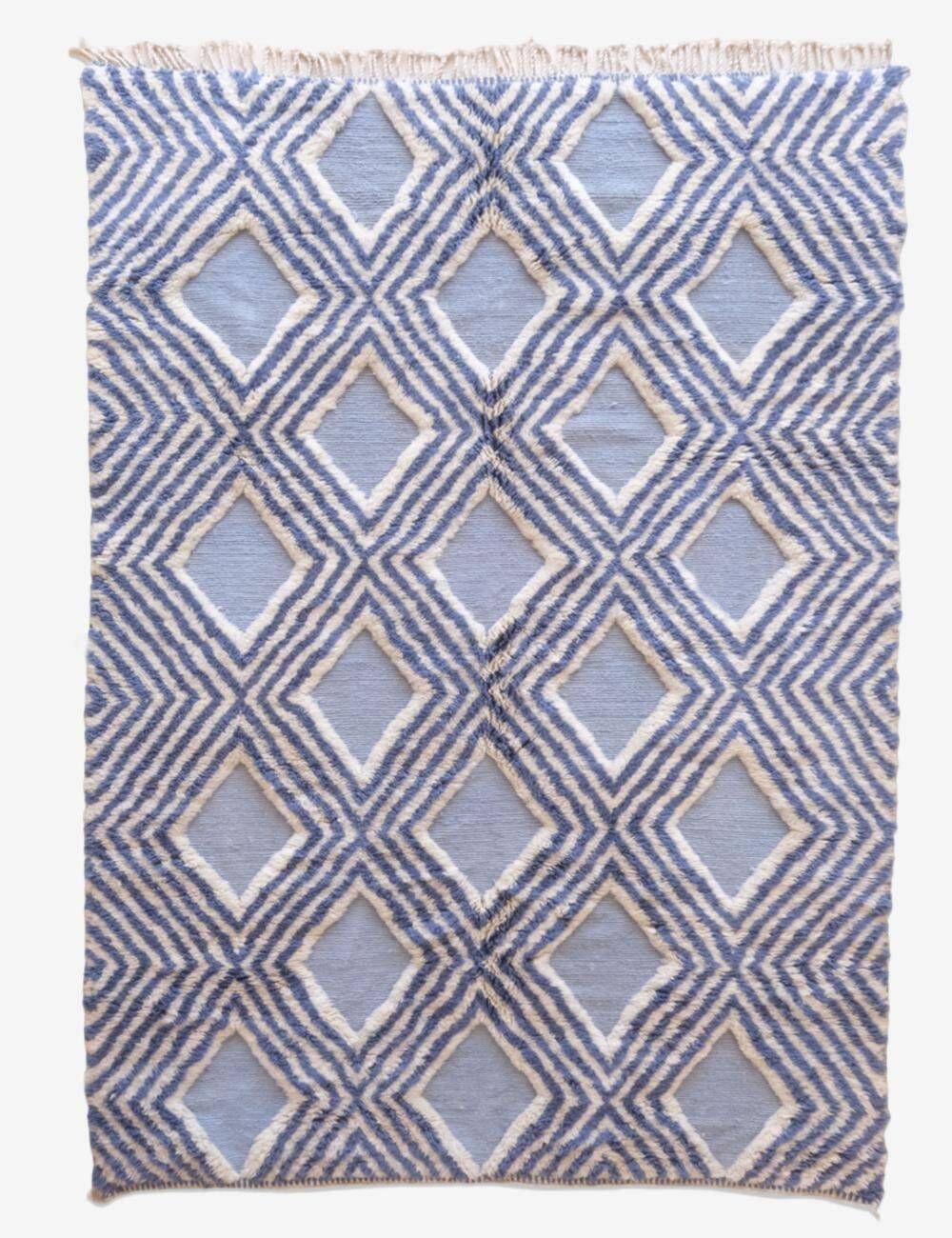 Tapis Bleu Beni Mrirt - 306 x 210 cm