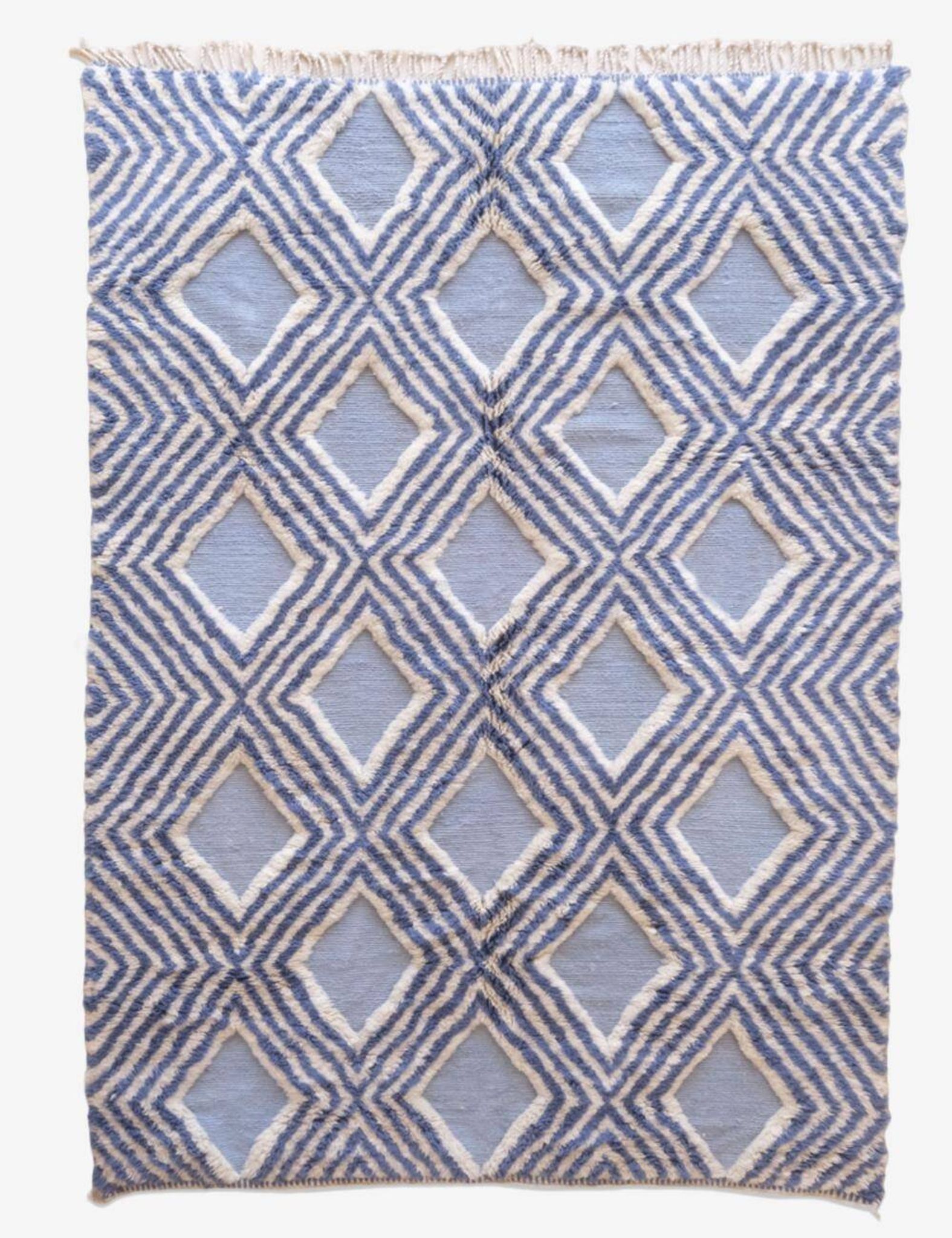 Tapis Bleu Beni Mrirt - 306 x 210 cm