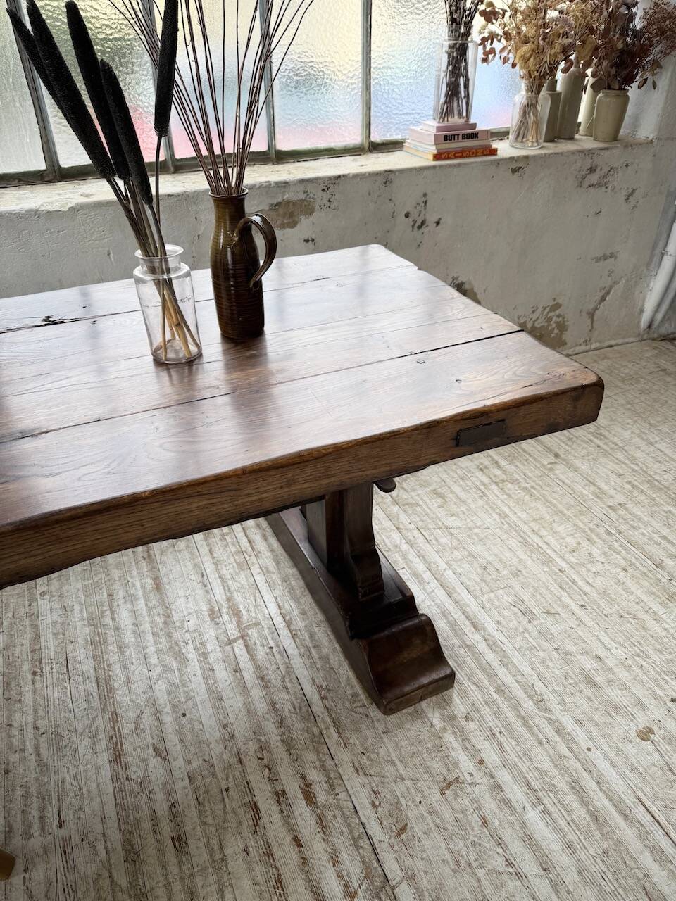 Table de monastère XXL en chêne, 19ème s.
