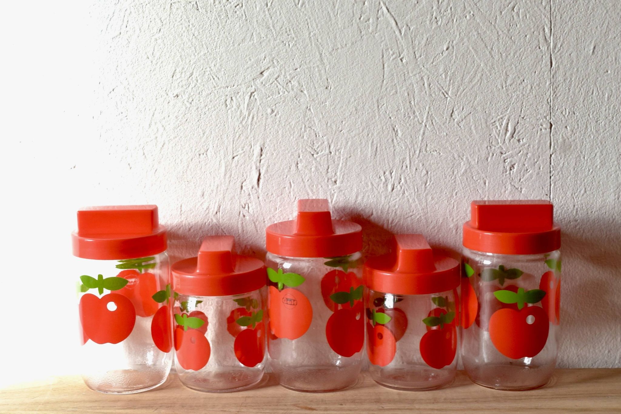 Set of 5 vintage Henkel Pommes pots - advertising edition for Gulf