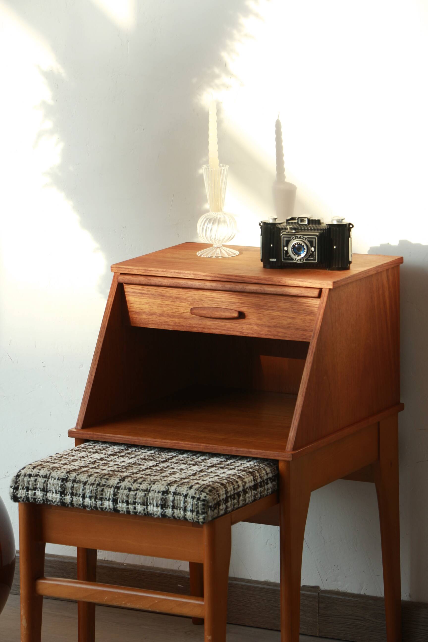 Vintage seat - old telephone cabinet - chippy seats