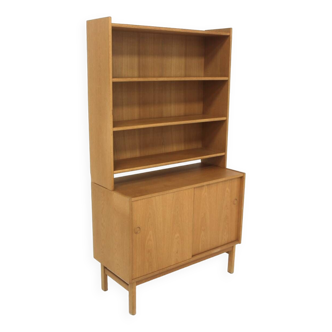 Scandinavian oak bookcase chest of drawers, Sweden, 1960