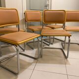set of 6 chairs by Marcel Breuer Cesca B32 skaï 1960