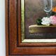 Small Painting, Flowers and Oil Lamp, Signed, 1970s