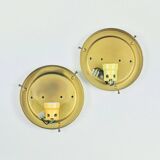 Mid-Century Amber Bubble Glass Wall Lights by H.Tynell for Limburg, 1970s