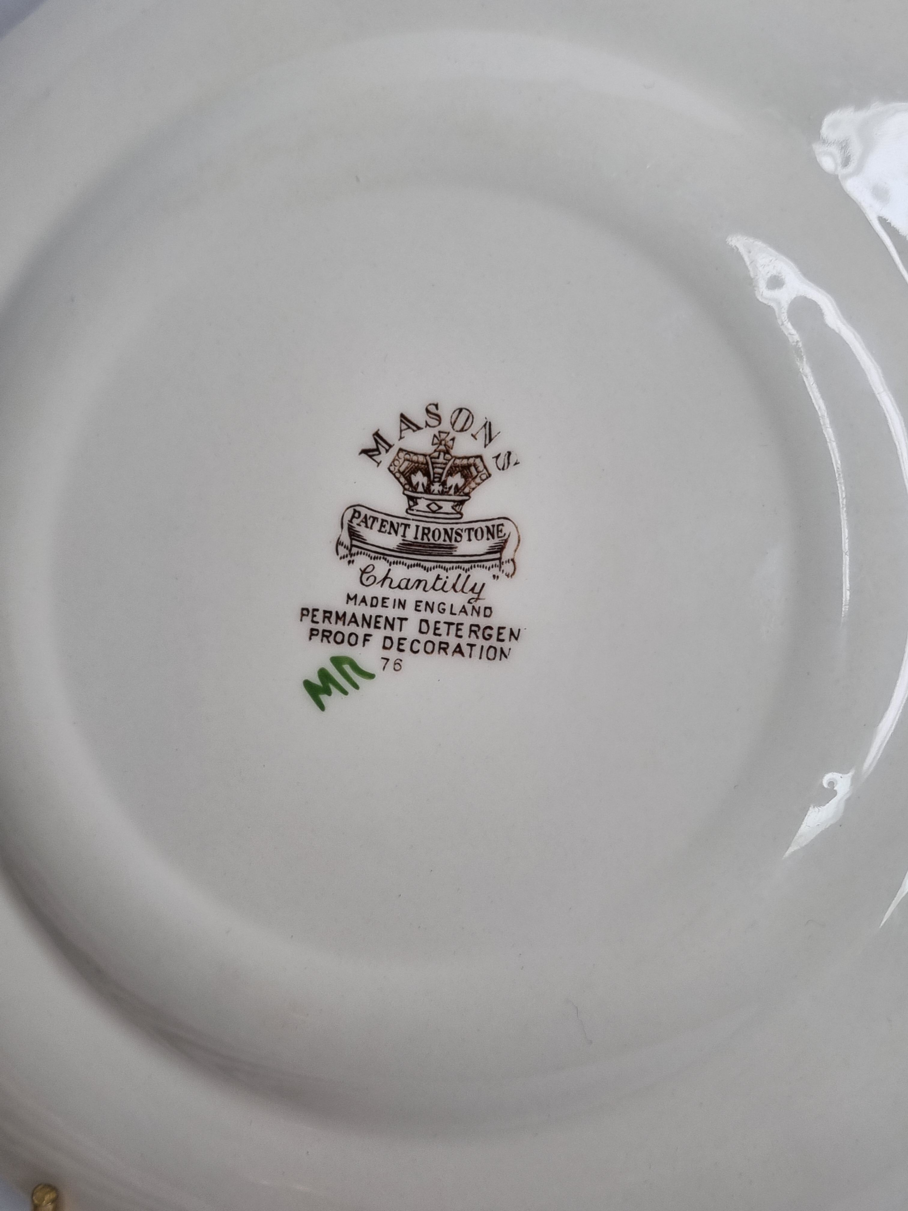 Set of 6 flat plates Mason's (England) chantilly model, 22.5 cm