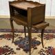 Louis XV style bedside table with curtains in beech from the 1950s.